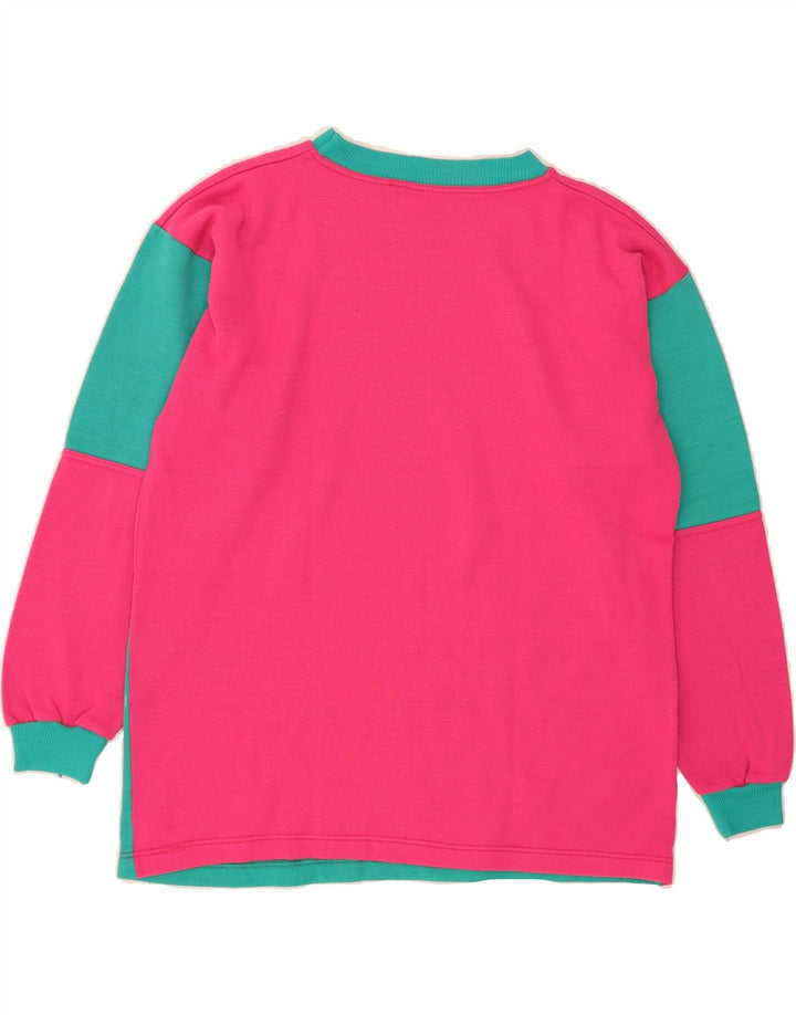C&A Girls Oversized Sweatshirt Jumper 15-16 Years Pink Floral Acrylic Vintage C&A and Second-Hand C&A from Messina Hembry 