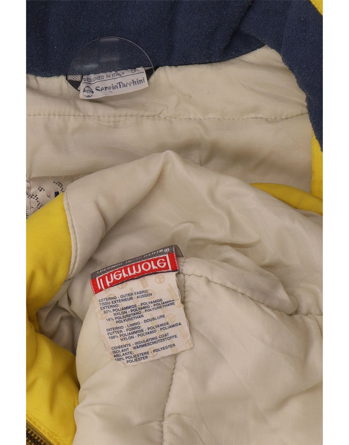 Jaqueta de esqui masculina com capuz Sergio Tacchini UK 36 Small Yellow Colourblock