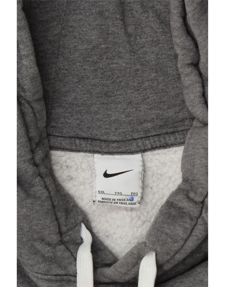 NIKE Mens Hoodie Jumper 2XL Cinza Algodão