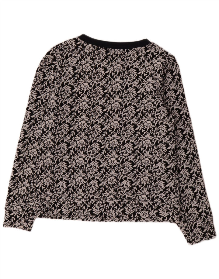 Ted Baker moletom feminino tamanho 2 pequeno algodão floral preto