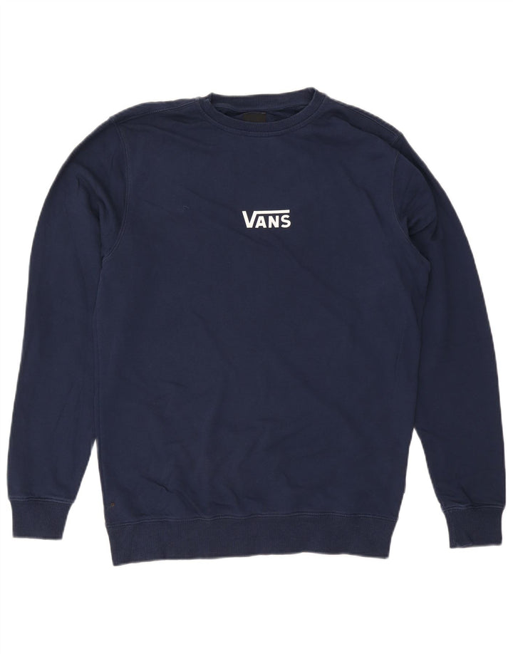 Vans moletom masculino jumper pequeno azul marinho algodão