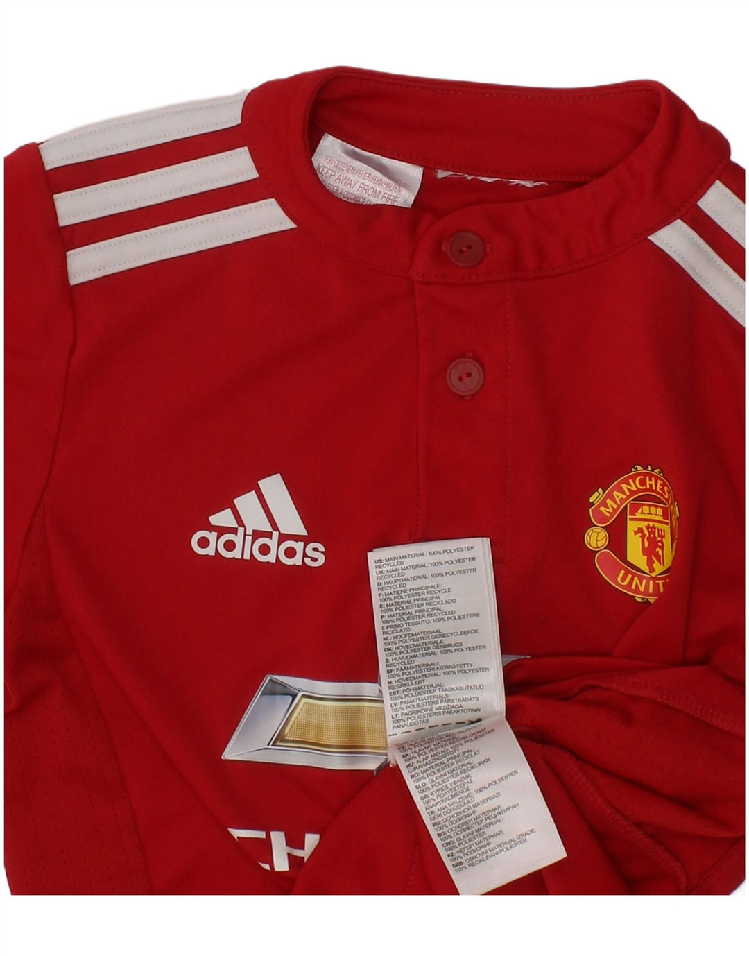 Camiseta Adidas Boys Manchester United Graphic Top 3-4 Anos Poliéster Vermelho