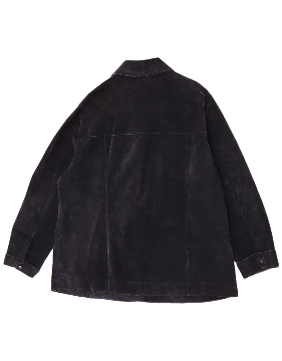 Jaqueta feminina de camurça ELENA MIRO UK 18 XL couro azul marinho