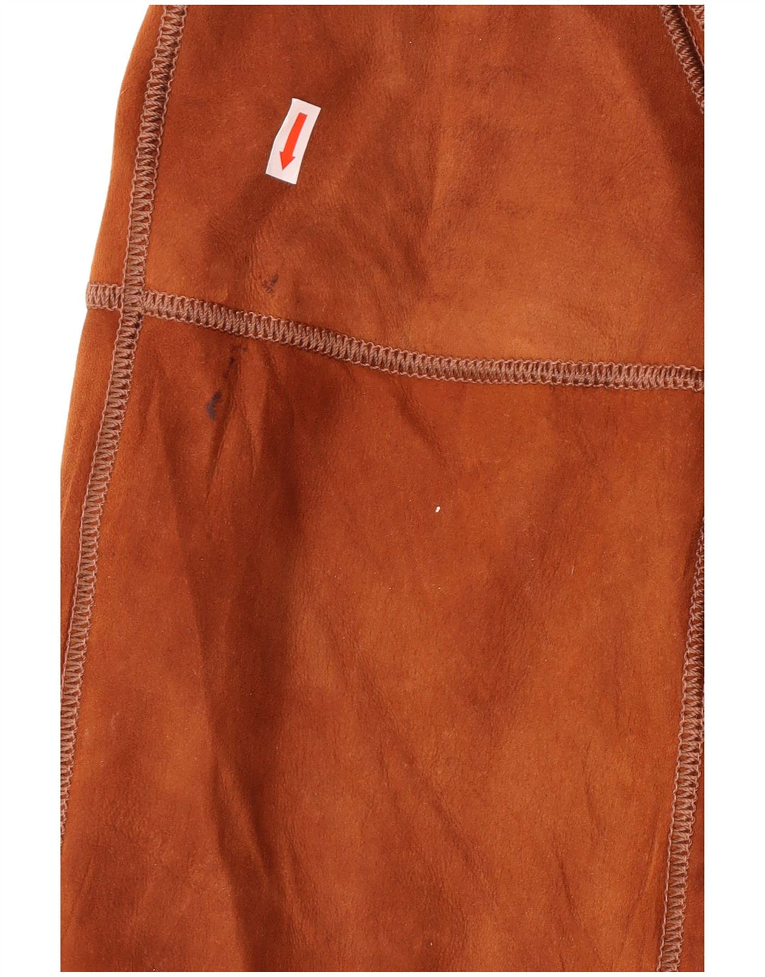 Casaco feminino VINTAGE de shearling IT 44 couro marrom médio