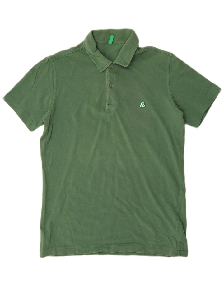 Camisa polo masculina Benetton algodão verde médio