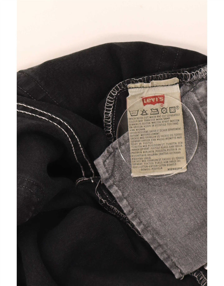 Jeans retos masculinos Levi's W31 L30 algodão preto