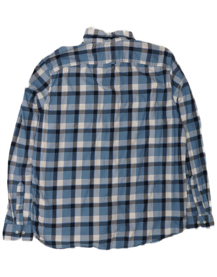 Camisa masculina slim fit TIMBERLAND XL algodão xadrez azul
