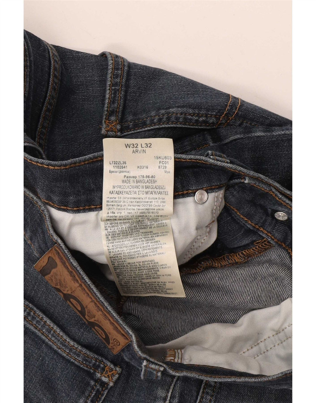 Lee Mens Arvin Slim Jeans W32 L32 Azul Marinho Algodão