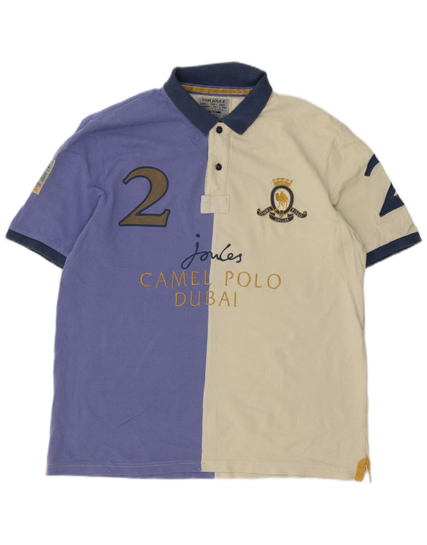 Camisa polo masculina Joules Dubai Graphic Rugby XL off white algodão colorblock