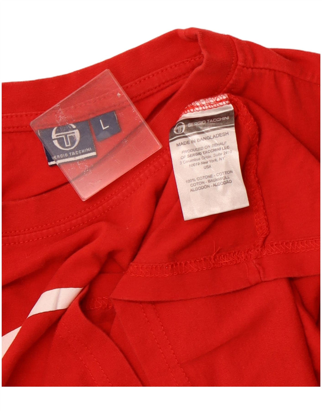 Camiseta gráfica masculina Sergio Tacchini Top grande de algodão vermelho