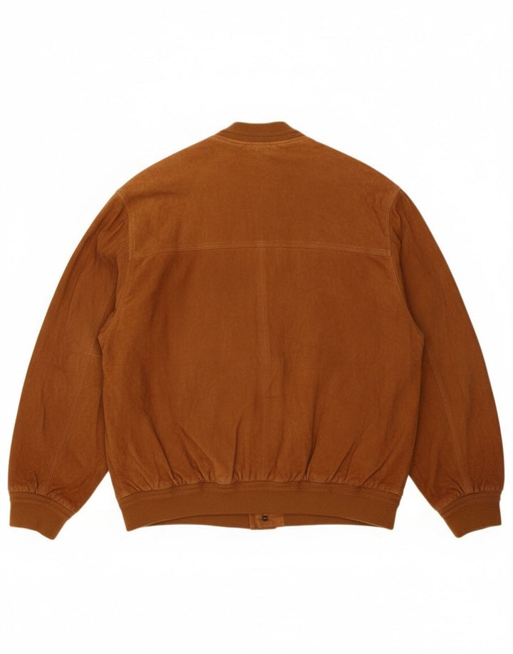 Jaqueta bomber masculina Jolly de camurça IT 58 4XL couro marrom
