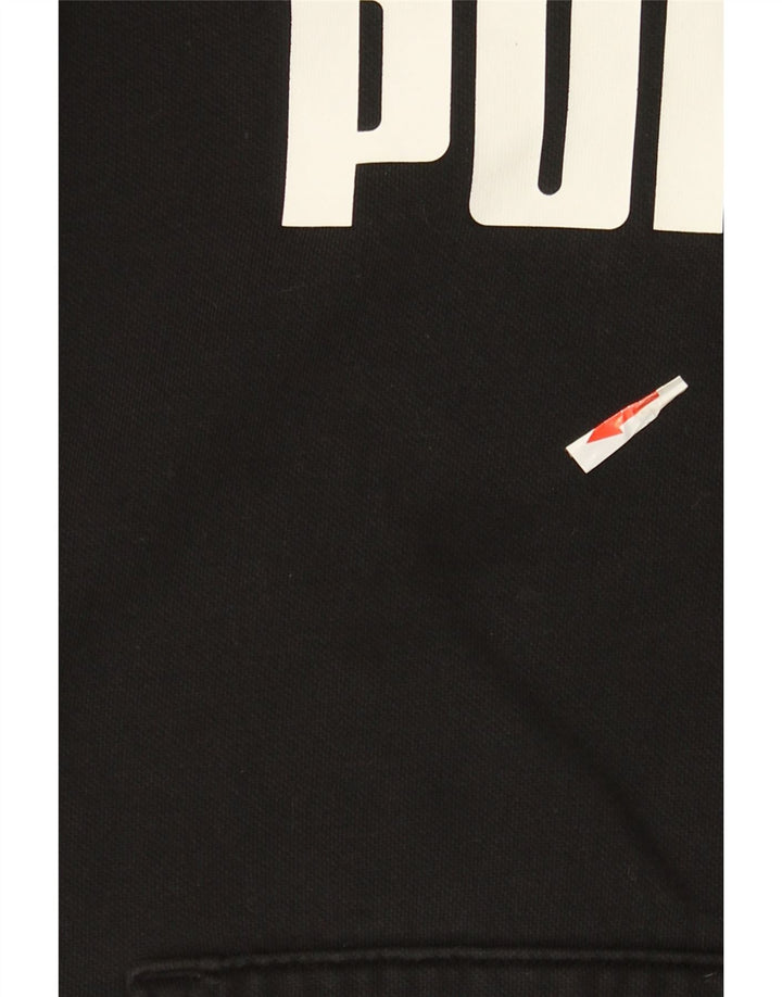 Puma masculino gráfico moletom com capuz médio algodão preto