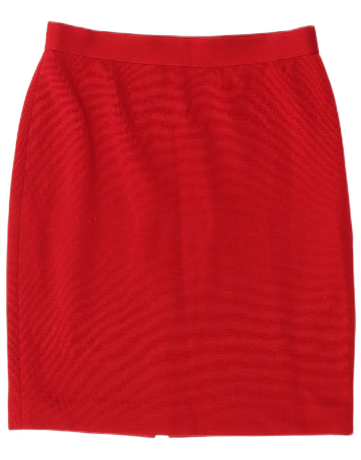 Saia lápis feminina vintage W32 grande lã vermelha