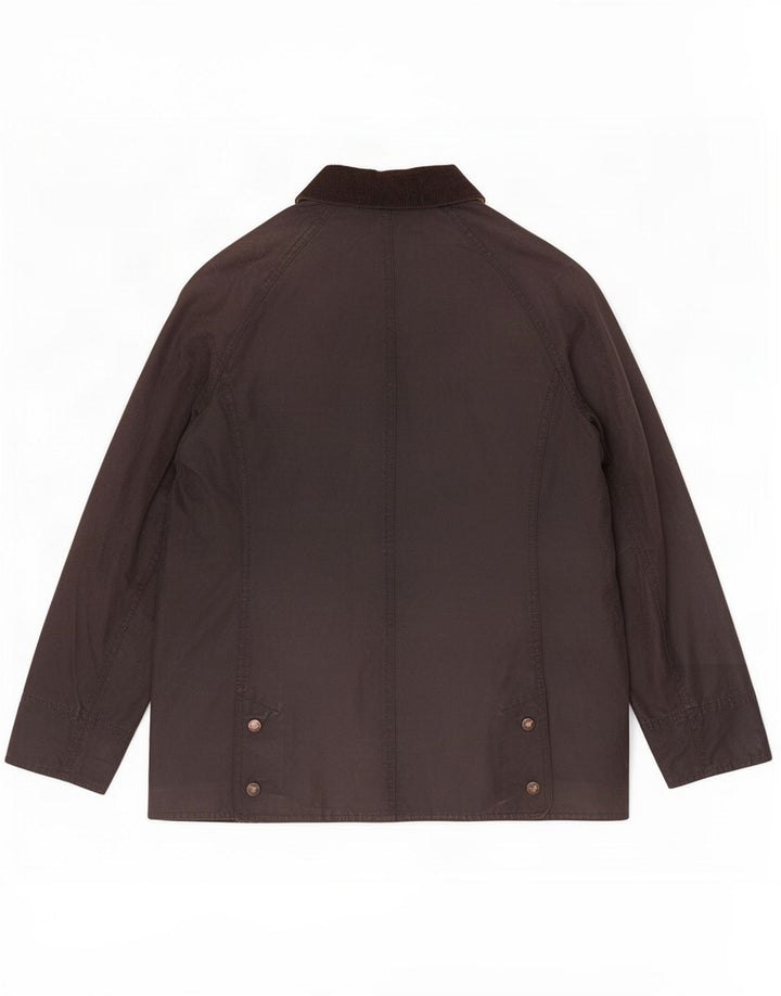Jaqueta feminina de algodão encerado Barbour UK 10 pequena marrom