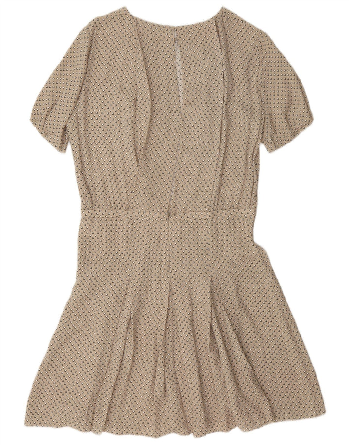Vestido feminino Joseph A-Line EU 38 Seda manchada bege médio