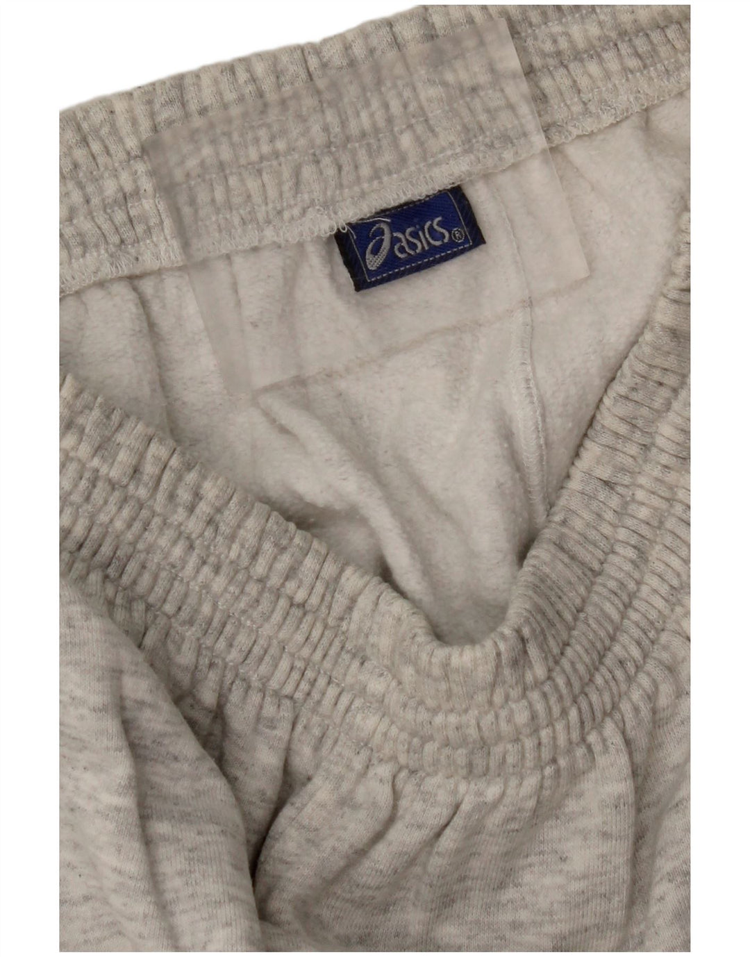 Calça de treino feminina ASICS UK 12 algodão manchado cinza médio