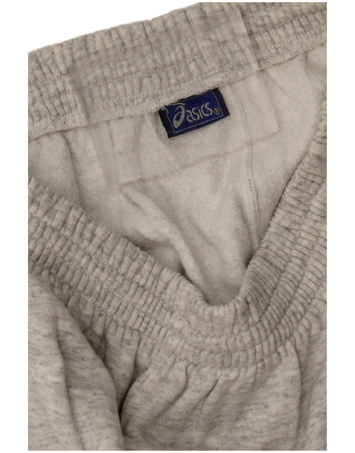 Calça de treino feminina ASICS UK 12 algodão manchado cinza médio