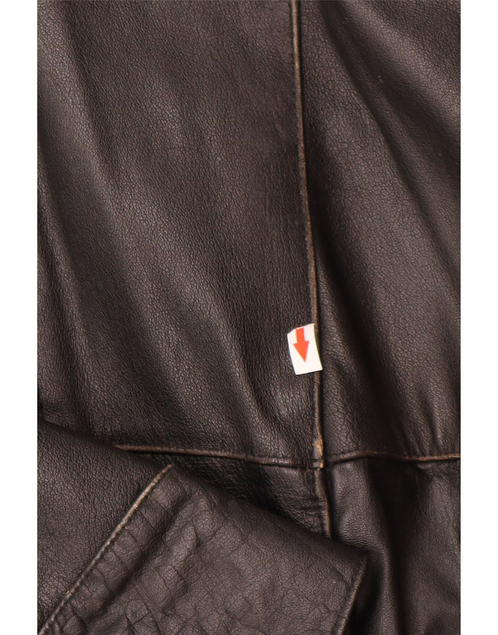 Jaqueta de couro masculina vintage UK 38 couro preto médio