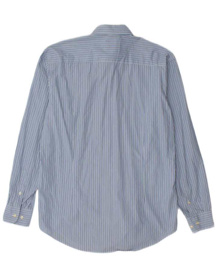 Camisa masculina Best Company grande algodão listrado azul
