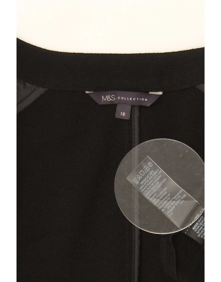 Colete feminino Marks & Spencer Longline UK 18 XL poliéster preto