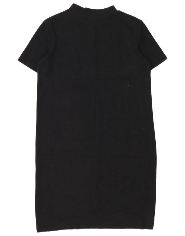 Zara Womens Trafaluc T-Shirt Vestido Reino Unido 14 Médio Algodão Preto Inverno