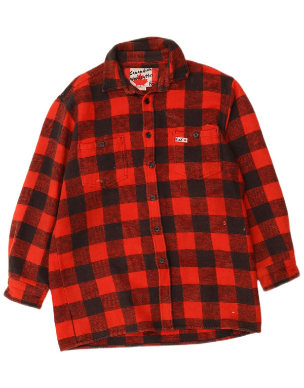 Camisa masculina de flanela de lenhador CANADIAN grande algodão xadrez vermelho