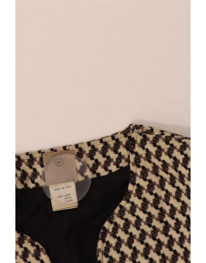 Jaqueta blazer feminina Poi By Krizia IT 40 pequena bege Houndstooth