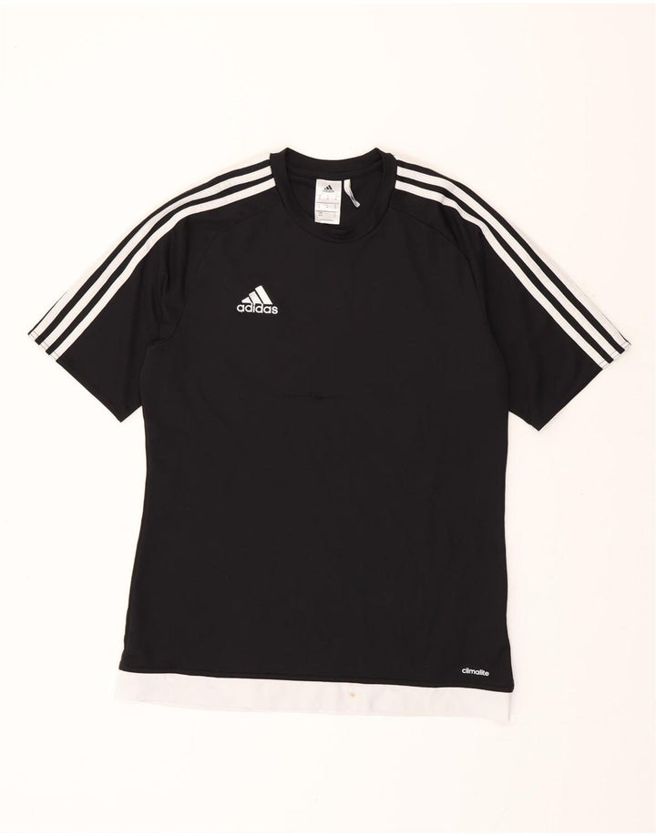 Camiseta Adidas Masculina Climalite Top Médio Preto Colourblock Poliéster