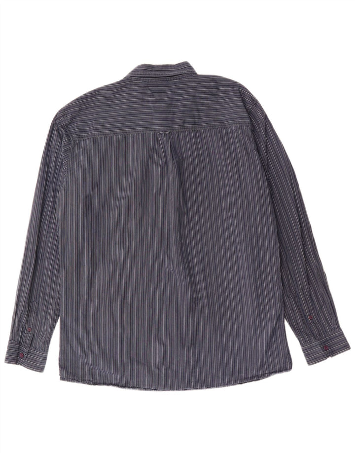 Camisa masculina Lee 2XL algodão listrado azul marinho