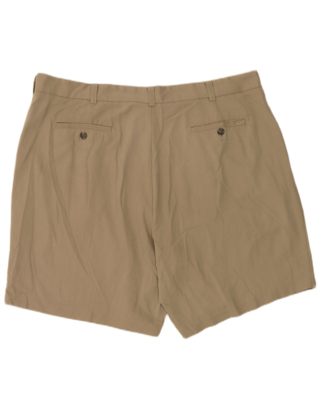 IZOD Masculino Pegged Chino Shorts W42 2XL Poliéster Cáqui
