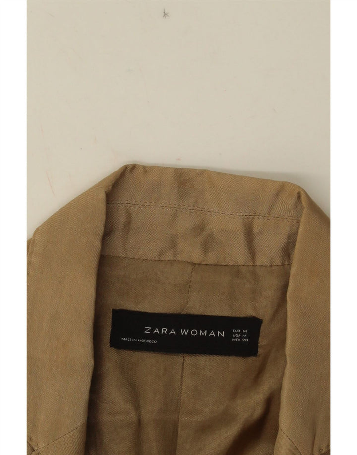 Jaqueta blazer feminina Zara com 1 botão Reino Unido 12 médio bege