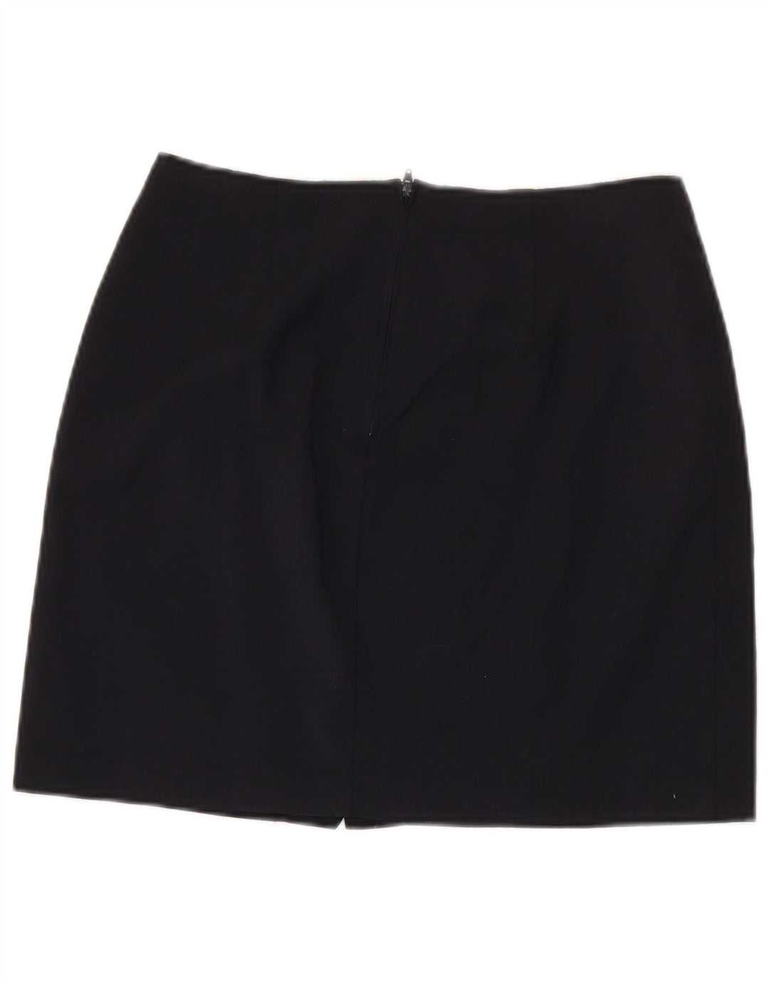 Mini saia feminina Benetton IT 44 médio W28 lã virgem azul marinho