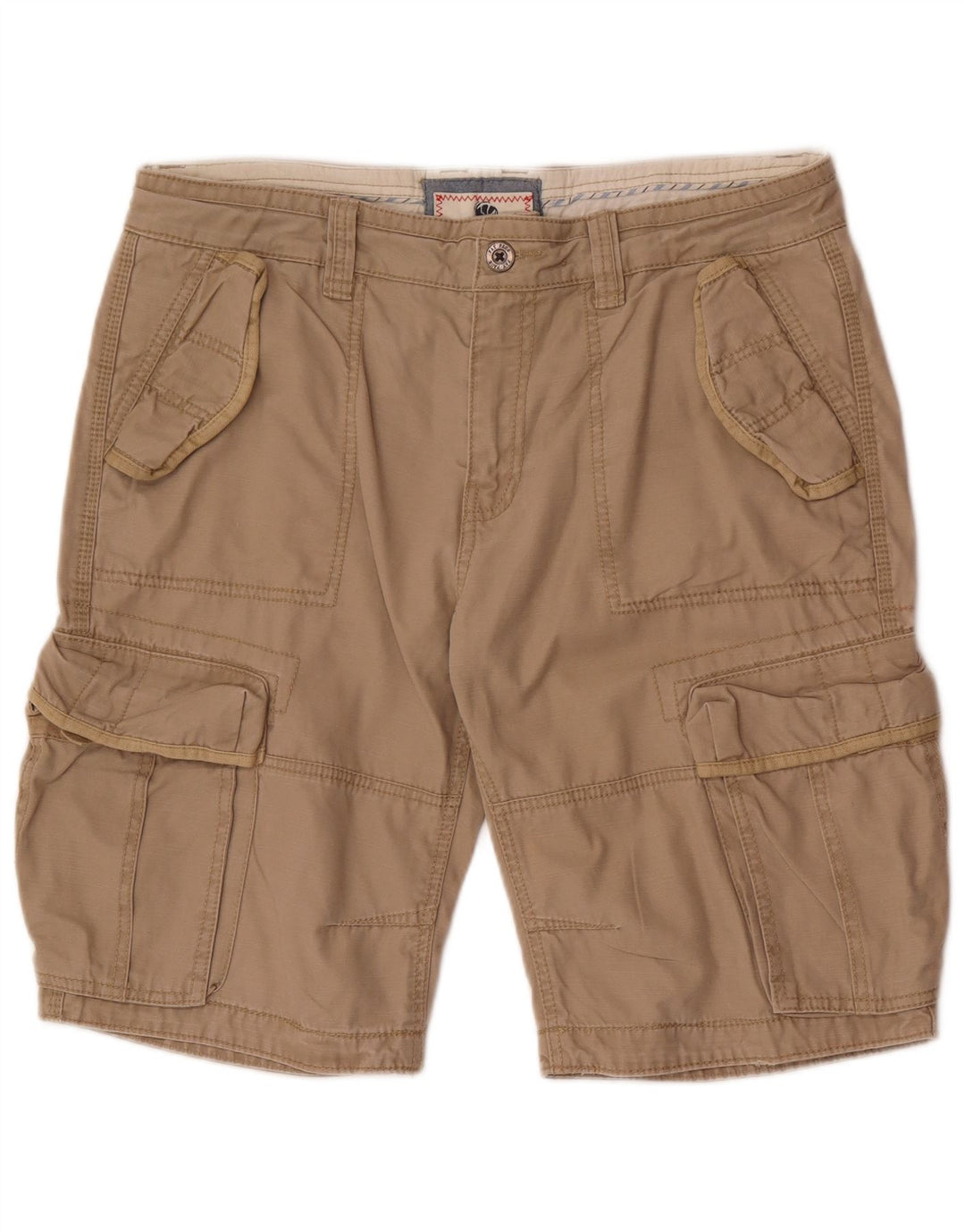 Shorts cargo masculino Fat Face W36 grande algodão bege