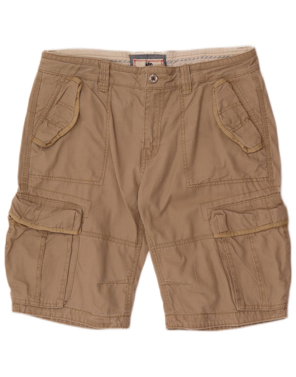 Shorts cargo masculino Fat Face W36 grande algodão bege