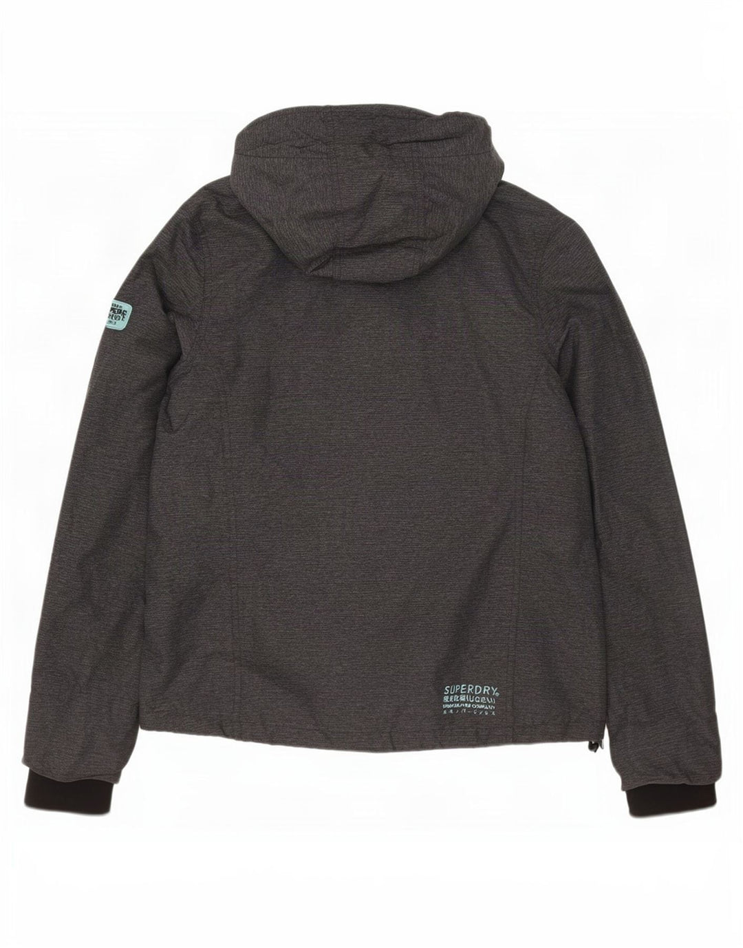 Jaqueta de chuva feminina Superdry com capuz Reino Unido 16 grande cinza nylon