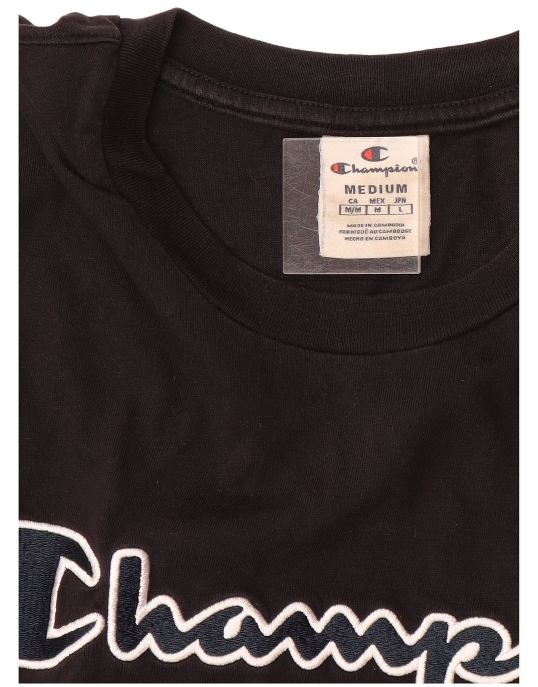 Camiseta masculina gráfica Champion Top médio preto