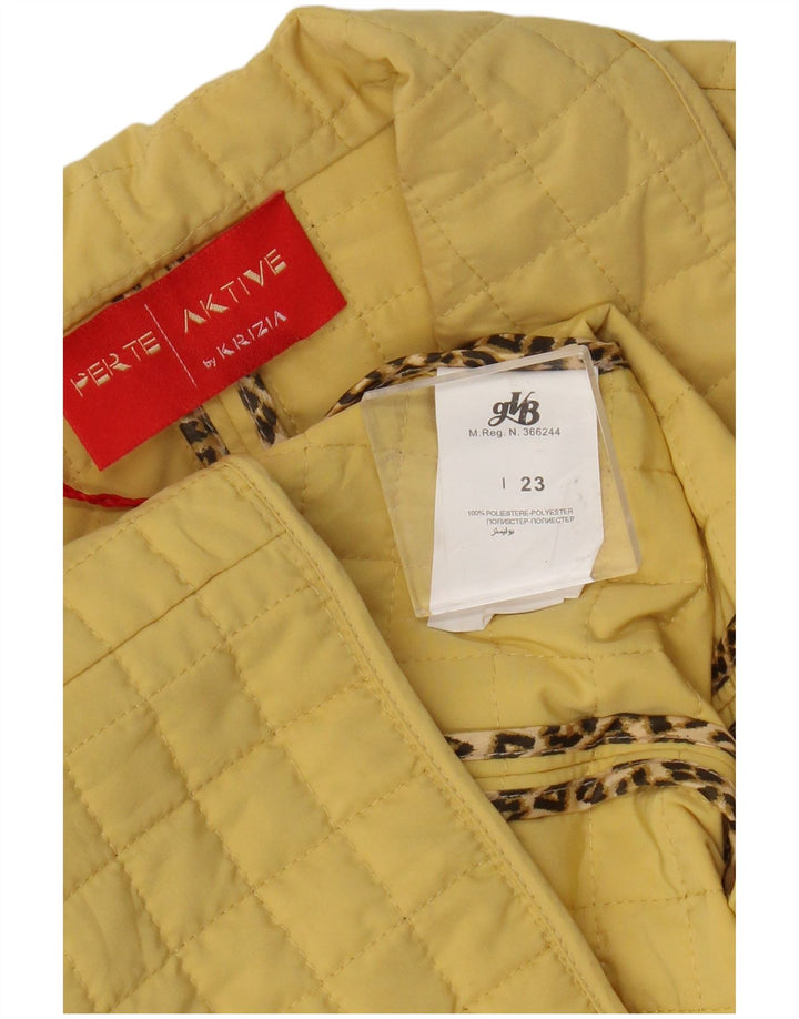 Jaqueta blazer acolchoada feminina Perte by Krizia com 3 botões tamanho 23 amarelo médio