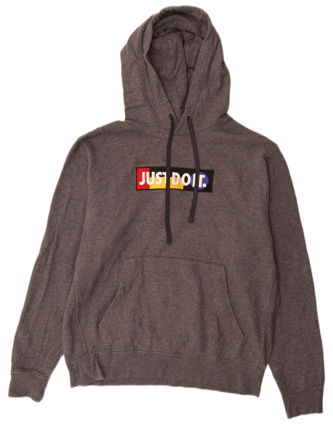 Jumper com capuz gráfico masculino Nike médio cinza algodão