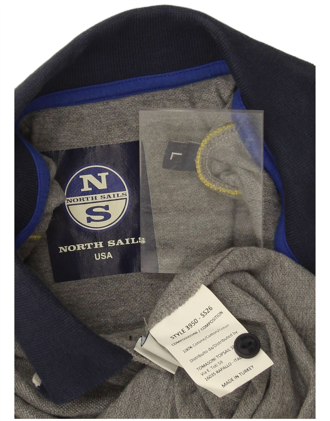 Camisa polo masculina North Sails gráfica grande algodão cinza