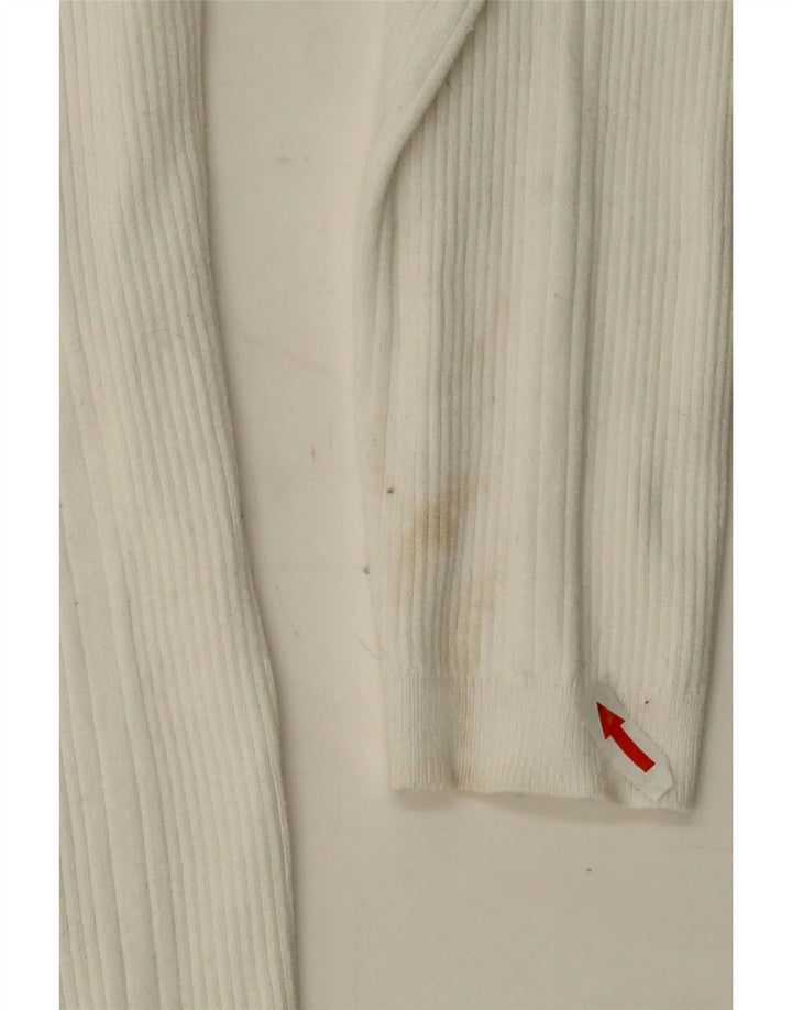 Suéter feminino Marks & Spencer com gola redonda UK 12 médio off white