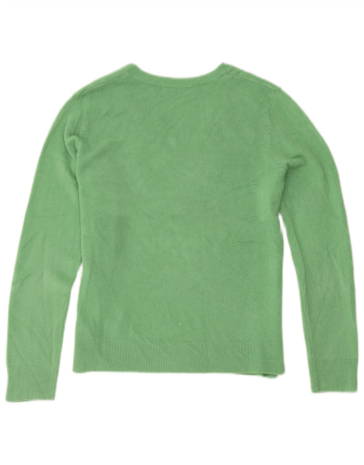Suéter feminino Marks & Spencer com decote em V Reino Unido 12 acrílico verde médio
