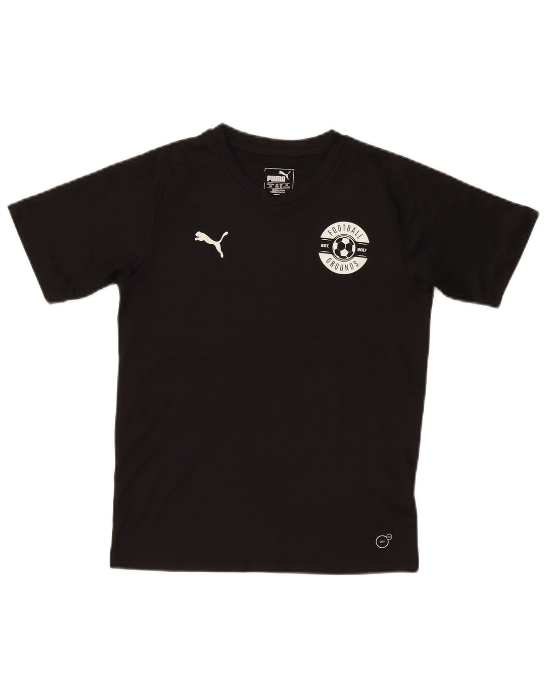 Camiseta Puma Boys Graphic Top 11-12 Anos Poliéster Preto