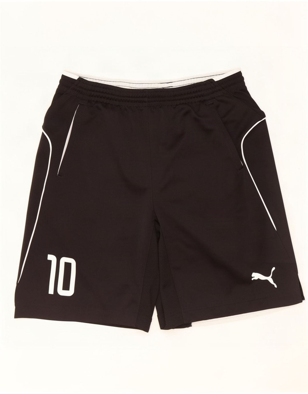 Shorts esportivos gráficos masculinos Puma médio preto poliéster