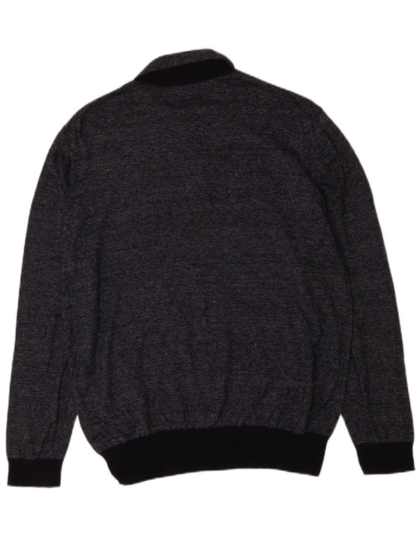 Suéter masculino Hugo Boss com gola polo 2XL algodão listrado preto