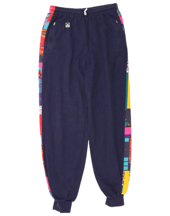 TRIGEMA Fato de treino feminino completo UK 14 médio azul marinho patchwork algodão