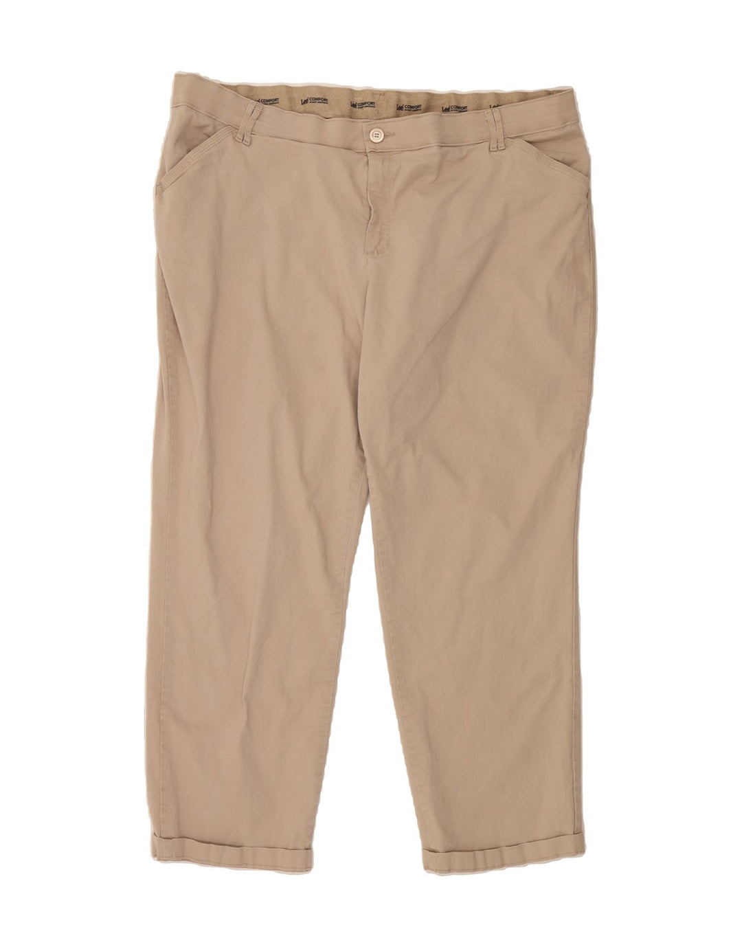 LEE Womens Straight Chino Trousers US 24 4XL W48 L29 Beige Cotton Vintage Lee and Second-Hand Lee from Messina Hembry 