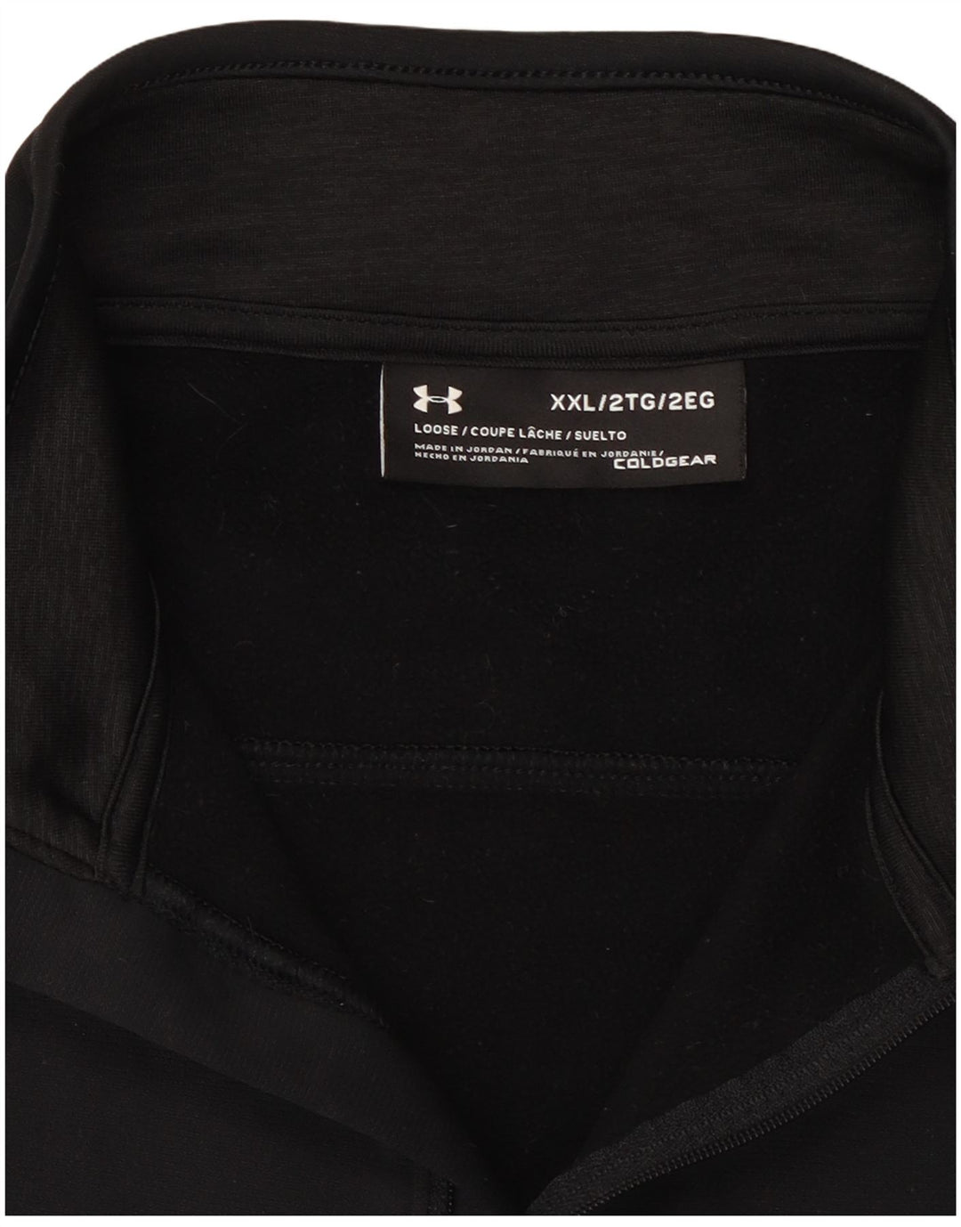 Under Armour Mens Cold Gear Zip Neck Pulôver Treino Top 2XL Preto