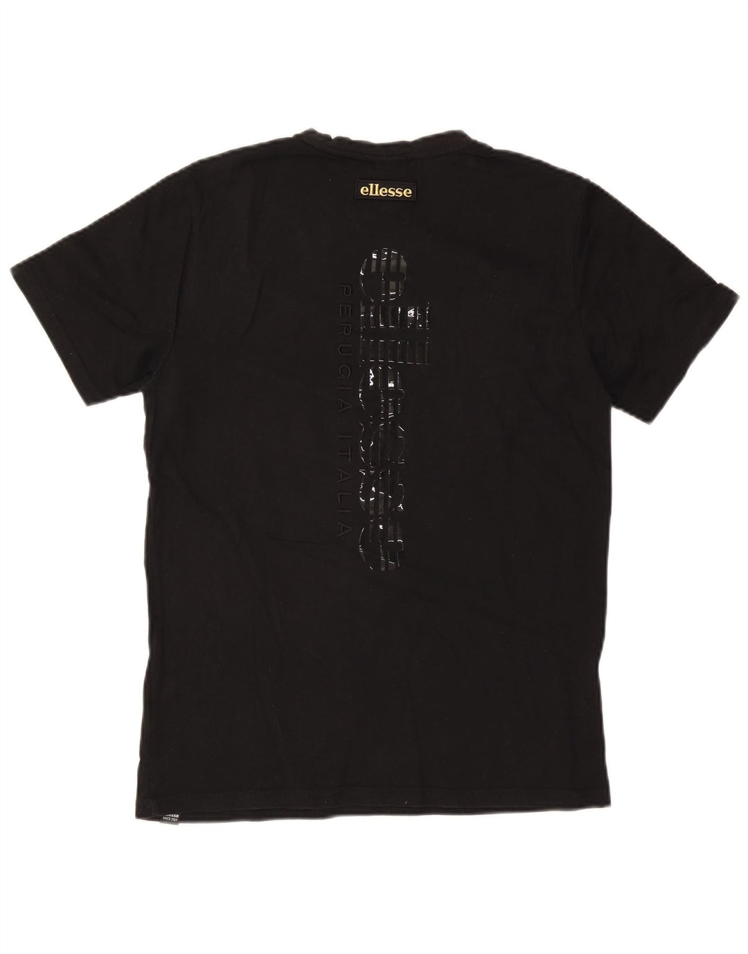 Ellesse Camiseta masculina gráfica Top médio preto colorblock