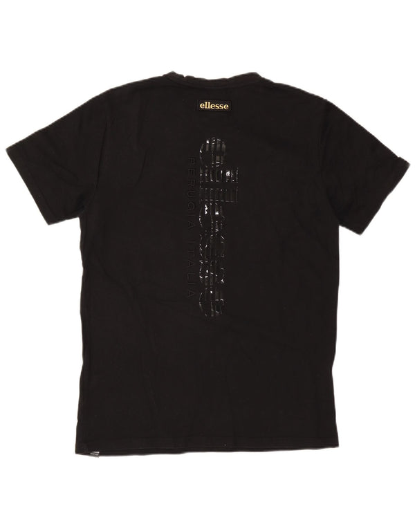 Ellesse Camiseta masculina gráfica Top médio preto colorblock