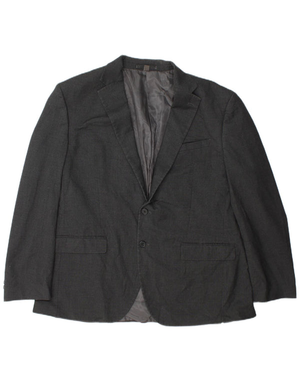 Jaqueta blazer masculina Marks & Spencer com 2 botões de ajuste regular tamanho 44 XL cinza